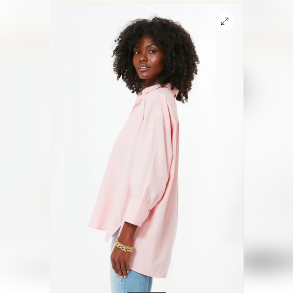 Pomander Place Pink Adair Boyfriend Shirt Size Large - Picture 6 of 11